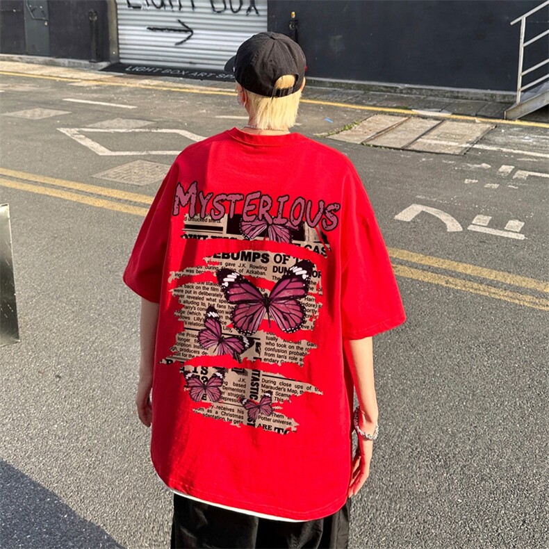 XZ517A-BK3027-P28大码男装2023原创涂鸦简约潮流情侣T恤重磅,男装T恤,星座517A