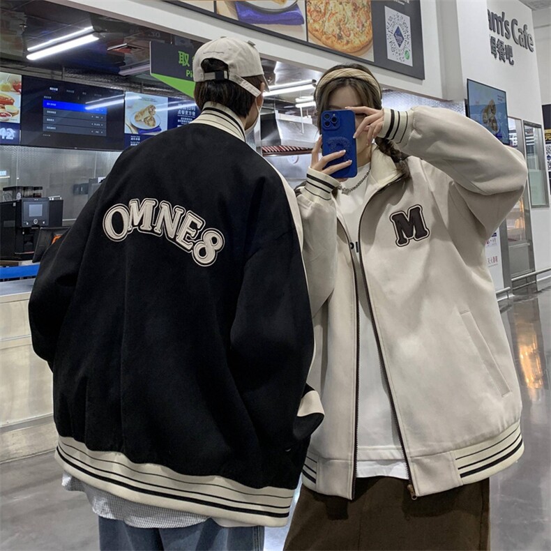外套男女2023新款秋季潮流百搭宽松棒球服情侣夹克上衣JK0295-P90,男装夹克,星座308B-2