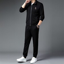 CAG302钱塘2020-2时尚休闲帅气潮流中青年男士长袖套装P97，男装休闲套装，钱塘207-2
