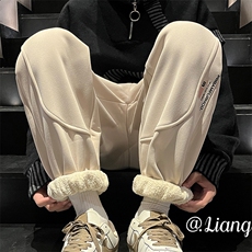 加绒加厚休闲运动卫裤男美式针织束脚裤715-6-BX13P55（控78），男装休闲裤，星座715-6