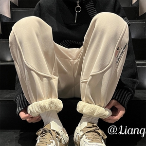 加绒加厚休闲运动卫裤男美式针织束脚裤715-6-BX13P55（控78）图片