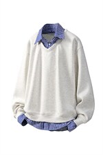 可二开假两件V领卫衣大码M-5XL;棉底部聚酯纤维78035P58，男装卫衣，星座227-7