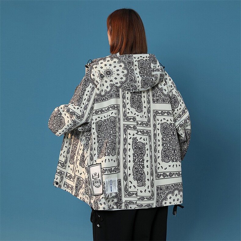 XZ213-19JK41-P98控118港风大码秋季潮牌印花连帽冲锋衣夹克上衣,男装夹克,星座213