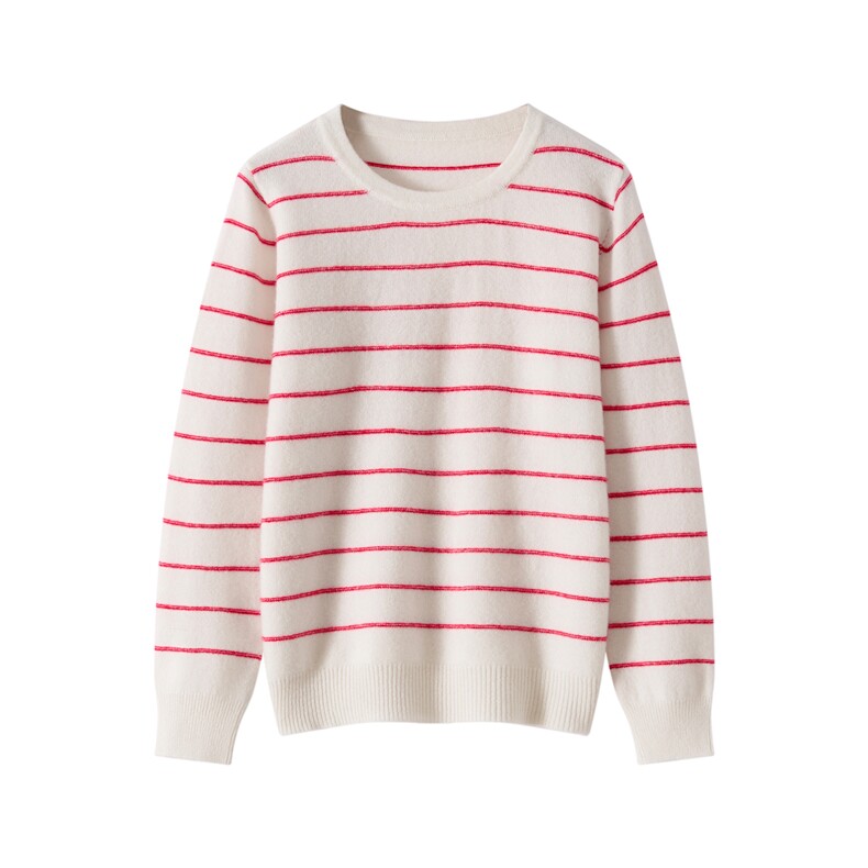 新款百搭撞色休闲圆领长袖，童装儿童羊毛衫，顺友羊绒童装