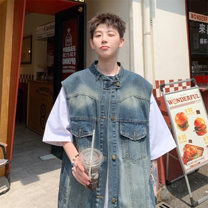 港风潮中性风牛仔马甲背心228-1-1509-P70图片
