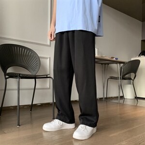 直筒宽松潮流西装拖地长裤垂感阔腿ins潮港风薄款高街 K1299-P28图片