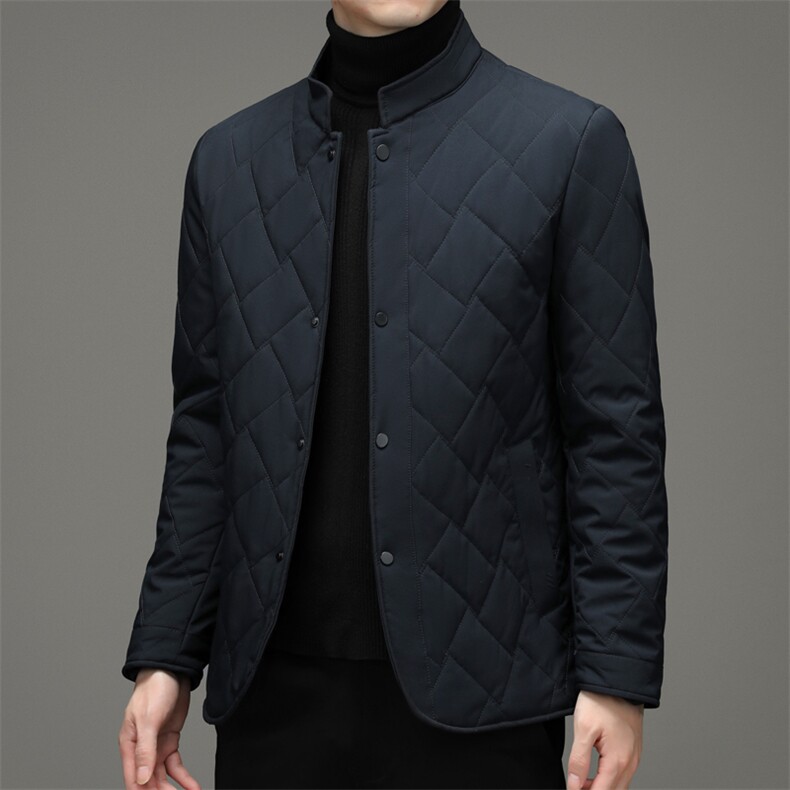 冬季新款男装商务休闲翻领棉服中年男士加厚保暖外套爸爸装棉衣,男装棉衣,电商B212（原钱塘6029）