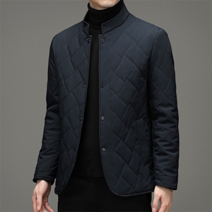 冬季新款男装商务休闲翻领棉服中年男士加厚保暖外套爸爸装棉衣图片