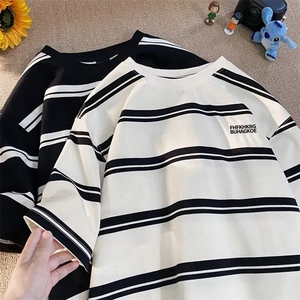 港风短袖t恤男夏季宽松ins潮牌情侣上衣衣服半袖体恤AT722-P35图片