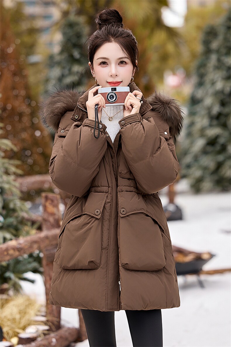 现货真貉子毛中长款羽绒服女2024新款冬季收腰显瘦时尚小个子外套,商品下架区,然然