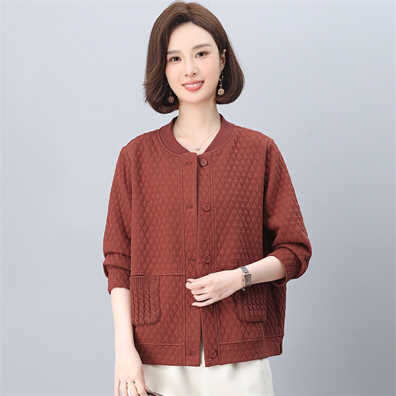 棒球服外套女2026新款春秋短款拉链式开衫小个子中年妈妈春装上衣,女装短外套,独衣靓