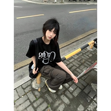 T0752-P25潮酷情侣穿搭创意字母设计男男女同款纯棉短袖，男装T恤，星座617A-2