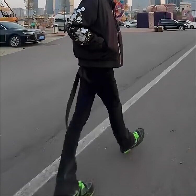 美式cleanfit黑色直筒牛仔裤男春秋新款高街痞帅显高显瘦修身长裤,男装牛仔裤,星座506A