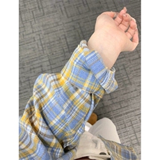 多巴胺复古格子衬衫男女宽松休闲显瘦中长款衬衣外搭防晒CY21，男装衬衫，星座1116A（原606A-3）