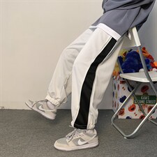 灰色拉链运动裤子男春秋季新款灯笼休闲裤外穿潮卫裤K1409-P35，男装休闲裤，星座512-4