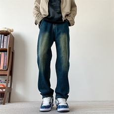 现货主推款加大码纯色直筒牛仔裤男XZ-310A-2BK305P50控78，男装牛仔裤，星座310A-2