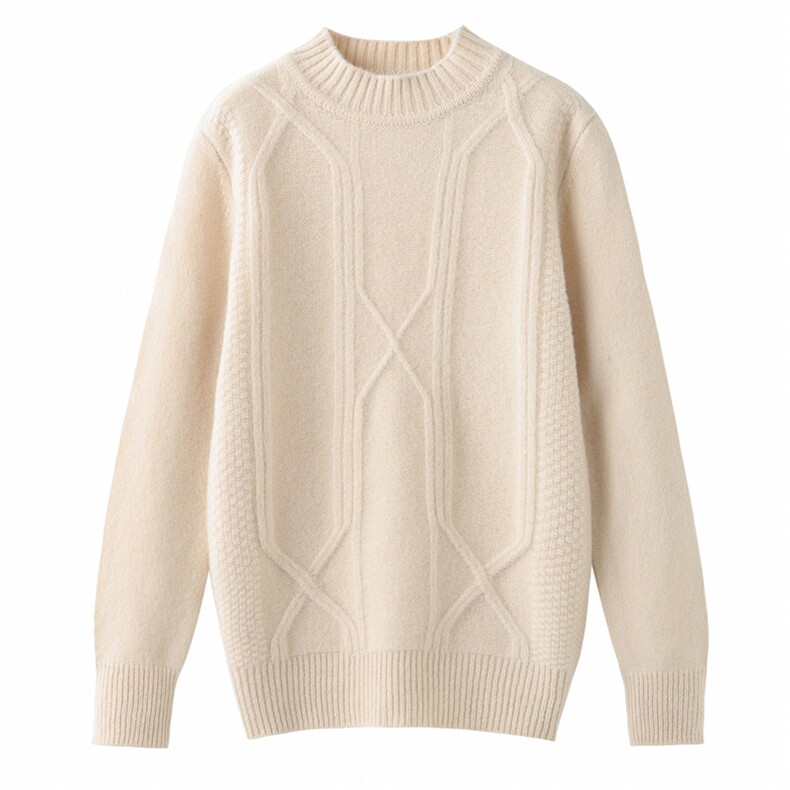 2025年秋季新款加厚菱形半高领针织儿童羊毛衫时尚休闲通勤百搭，童装儿童羊毛衫，暖钟情羊绒