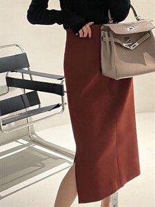 直筒开衩半身裙,女装半身裙,TVMV(4F)