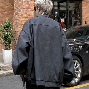 美式复古皮衣外套男春秋季潮牌痞帅宽松PU皮夹克 J2516 P95 控138图片