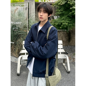复古男女外套春季翻领休闲慵懒风夹克宽松百搭春秋 J6813图片