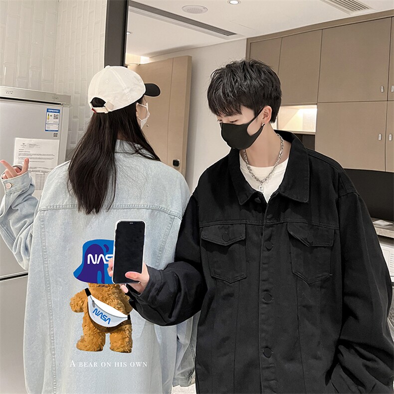 牛仔夹克男大码牛仔外套男茄克NJ77288-P60加绒款-P75,男装夹克,电商A040