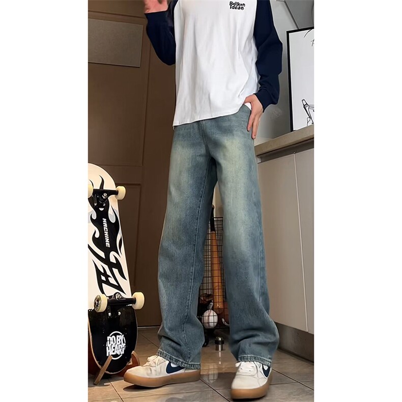 A178秋冬季新款美式休闲牛仔裤男直筒宽松9301P55限价68,男装牛仔裤,电商A178