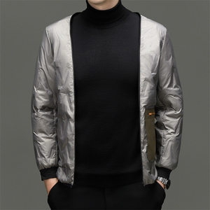 2025一衣三穿短款羽绒服新款中年男士脱卸鹅绒90绒子鹅绒服外套图片