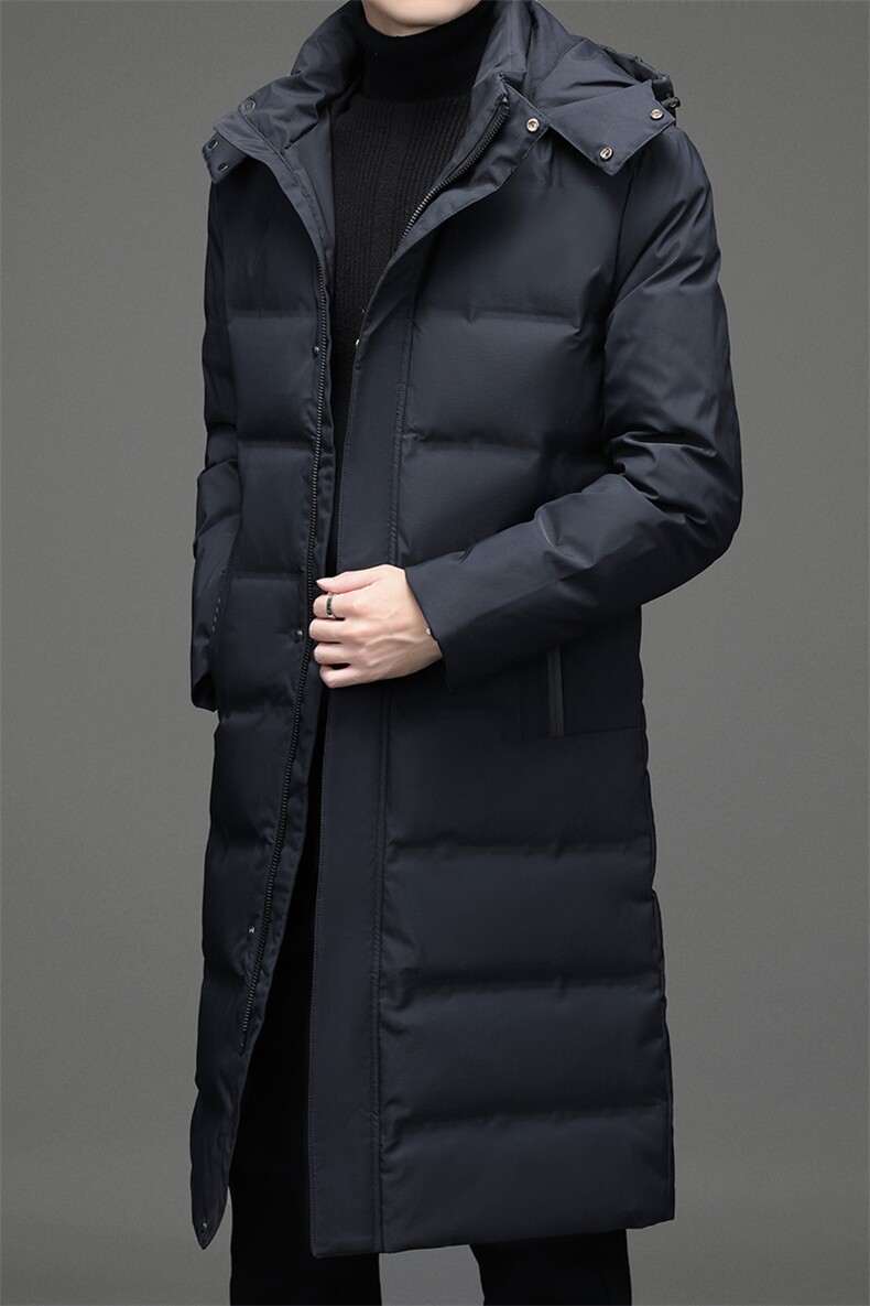 中青年男士冬季新款连帽羽绒服商务休闲长款外套男装SW0827-P355,男装羽绒服,电商B212（原钱塘6029）
