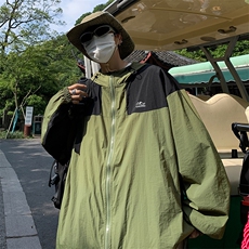 防晒衣男韩版潮拼色字母连帽学院风2026夏季ins薄款外套W4820-P41，男装防晒衣，星座412