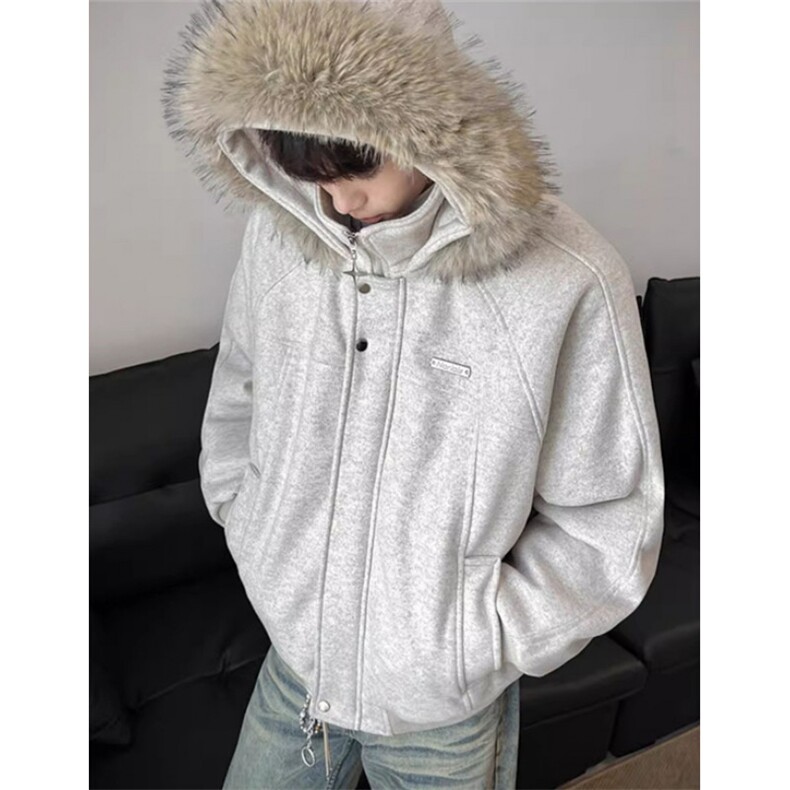 潮流毛领连帽棉衣男女情侣款冬季加厚保暖呢子棉衣服外套MA505,男装棉衣,星座1116A（原606A-3）