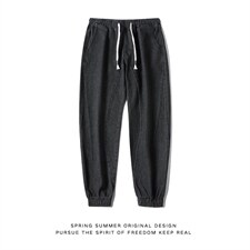 春秋牛仔裤男潮牌束脚裤腰抽绳休闲宽松男士长裤DK7905-P47控68，男装休闲裤，星座717