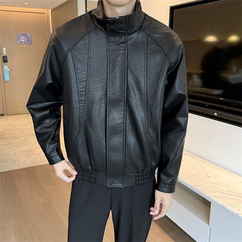 2025秋冬新款老钱风男士加绒皮衣翻领头层牛皮短款风衣PY71--P130,男装风衣,电商B278