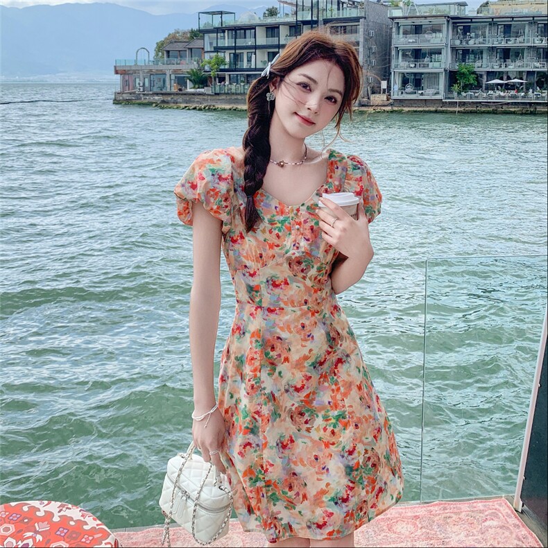 现货主推~2025夏季新碎花连衣裙度假裙子2B237-2610-P120-K168图片