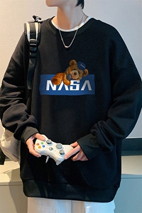 S6247-P28  NASA秋季圆领卫衣男大码韩版宽松长袖外套图片
