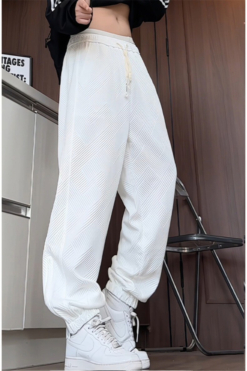 K6095/P45秋装新款日系模特拉链开叉休闲裤男女宽松大码束脚裤子,男装休闲裤,电商A141