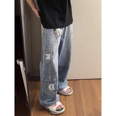 送挂饰美式复古印花弯刀牛仔裤ZK0381-特批55，男装牛仔裤，星座313A(原308A-2)