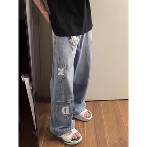 送挂饰 美式复古印花弯刀牛仔裤ZK0381-特批55图片