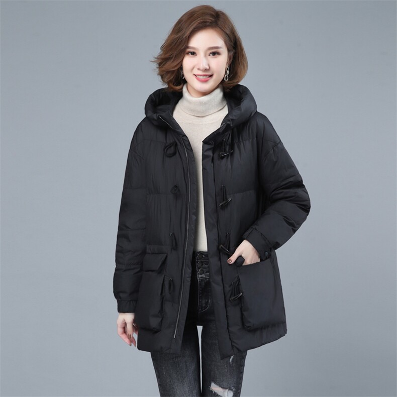 2023年秋冬季新款潮轻薄保暖白鸭绒羽绒服女中长款宽松显瘦外套女,女装羽绒服,简韵佳