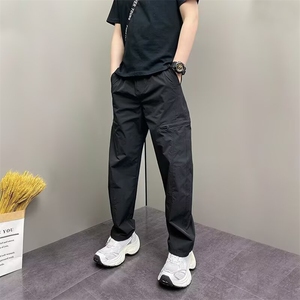 2025年夏季薄款潮流韩版痞帅宽松哈伦直筒原创网红ins阔腿裤子男图片