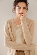 2024秋装新款女装桂花针单排扣开衫35%羊绒衫，女装羊绒衫，旭友羊绒