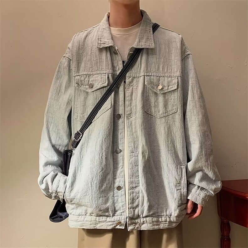 牛仔外套男士春秋季潮牌ins情侣棒球服秋装褂子JD00013P65,男装夹克,星座1116-2