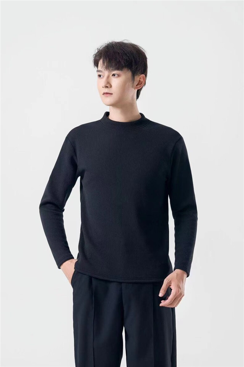 男士椰蓉打底衫半高领长袖2024年秋季上衣男装，男装T恤，炳炬电商供货