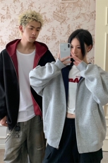 加绒加厚卫衣男女重磅高品质美式撞色连帽外套5D1186-TP60不，男装卫衣，电商A102