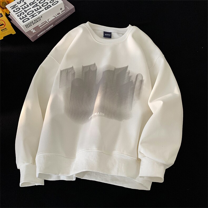 春季美式酒红色圆领卫衣男宽松情侣ins外套潮914-4-WY01-P45,男装卫衣,星座914-4