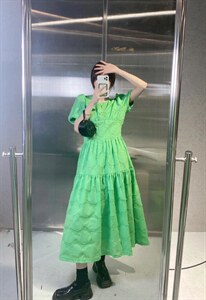 【DAVIDA】韩版设计款菱格连衣裙图片