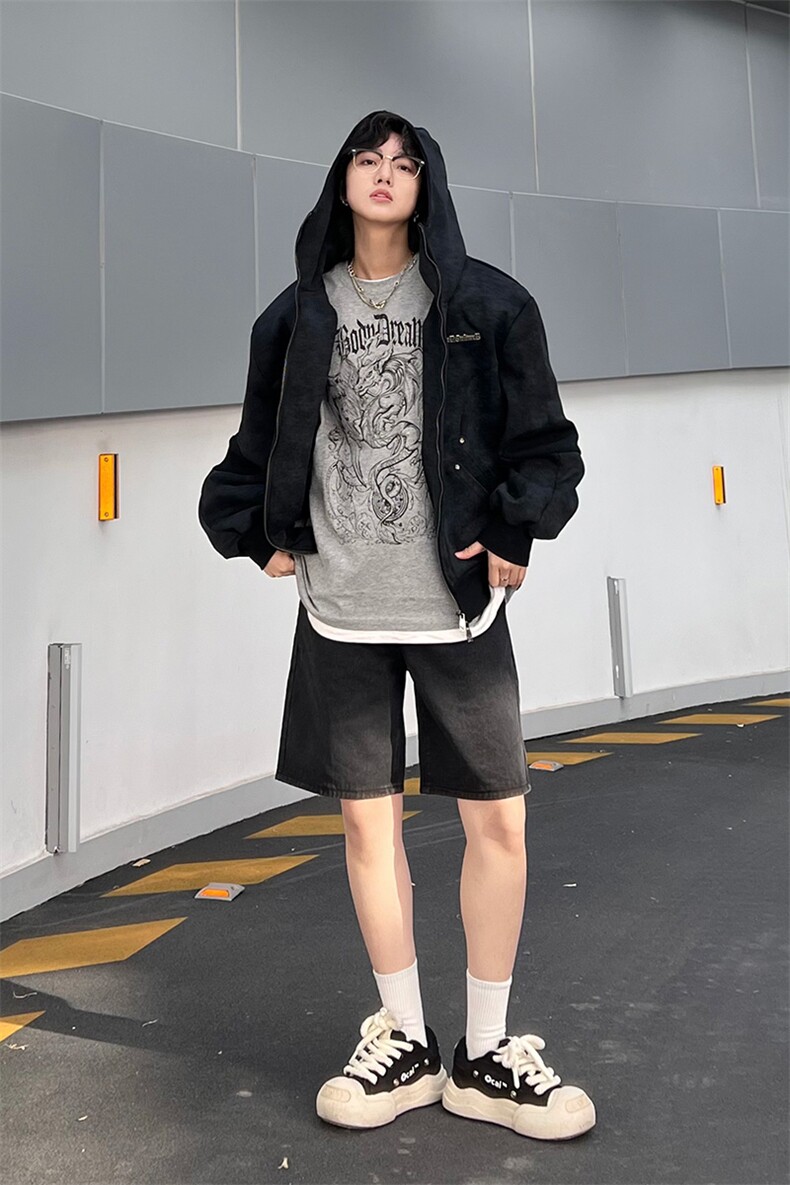 特批P38无差价潮牌ins百搭直筒五分牛仔裤夏季街头男女短裤K006,男装牛仔裤,星座1013-6