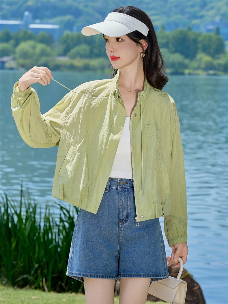 薄款防晒衣女2026新款夏季休闲宽松立领小个子轻薄透气上衣,女装防晒衣,梦懿尔