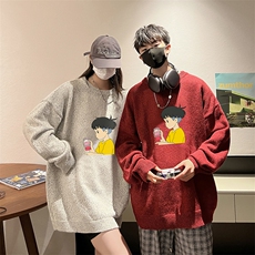 加厚加绒毛衣男大码毛线衣男针织衫男线衫M19200-P45加绒款-P65，男装针织衫/毛衣，电商A040