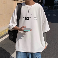 Q11128-P30春夏季七分袖t恤男大码五分袖男短袖中袖，男装T恤，电商A040
