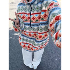 高品户外情侣费尔岛半拉链抓绒衣摇粒绒保暖卫衣男女A1266-P78，男装棉衣，星座1505